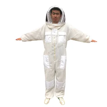 1 комплект пчеловодческого костюма белый 3-слойный сетчатый пчелиный костюм на металлической молнии пчеловодческий костюм для пчеловода инструмент для пчеловодства Оборудование для пчеловодства