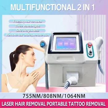 2023 2 в 1 Лазерное Удаление татуировки Диодная Лазерная машина Новое Поступление Многофункциональная Лазерная машина для удаления волос