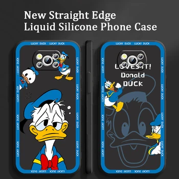 Disney Donald Duck Жидкий Веревочный Чехол Для Телефона Xiaomi Mi Poco X4 X3 C40 C3 M4 M3 F4 F3 GT Pro NFC 5G Мягкая Обложка В Виде Ракушки Capa Coque