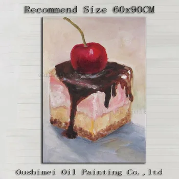 Высококачественная современная картина маслом для торта Ручной росписи на холсте Красивый современный декор торта Картина маслом для украшения кухни