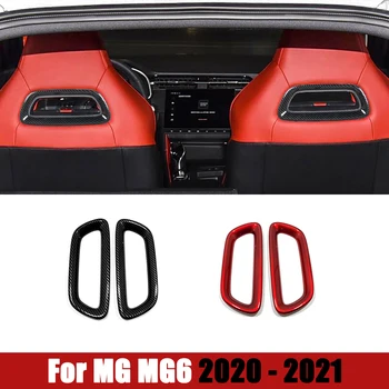 Карбоновое волокно и красная накладка на спинку сиденья, отделка рамы и защита для MG MG6 2020 2021 Автомобильные аксессуары 2 шт./компл.